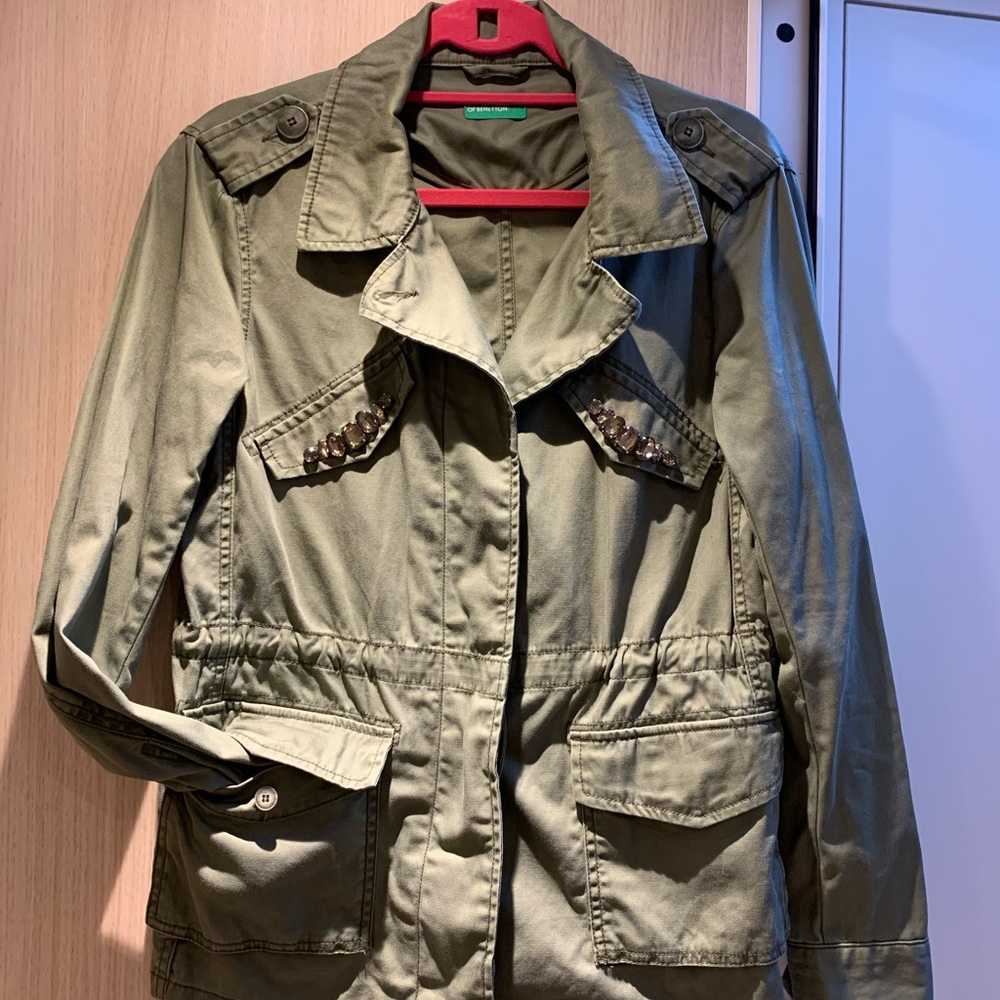 Colors Of Benetton Army Green  Cotton Jacket